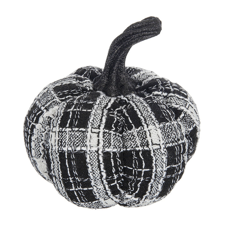 7 x 7 x 7 po tissu citrouille à carreaux noir et blanc clair, pour les fêtes d'Halloween