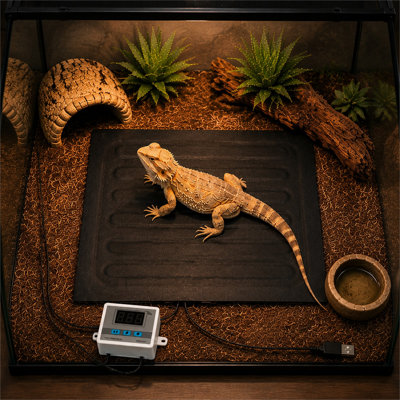Hamac chauffant en peluche pour animaux de compagnie, tapis chauffant 5V pour reptiles, idéal pour les lézards, les petites tortues et les serpents, en terrarium ou en intérieur.