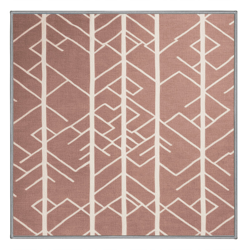 Tapis brun treillis lavable à la machine, Carré 7 pi