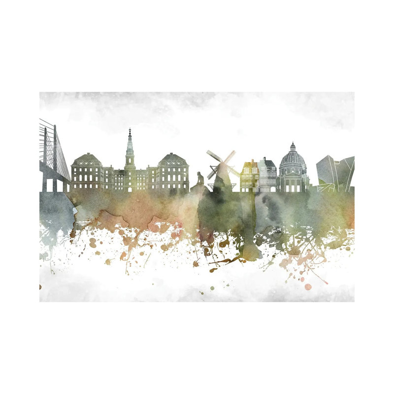 Copenhagen Skyline by WallDecorAddict - Wrapped Canvas Print, 20.32 cm H x 30.48 cm W