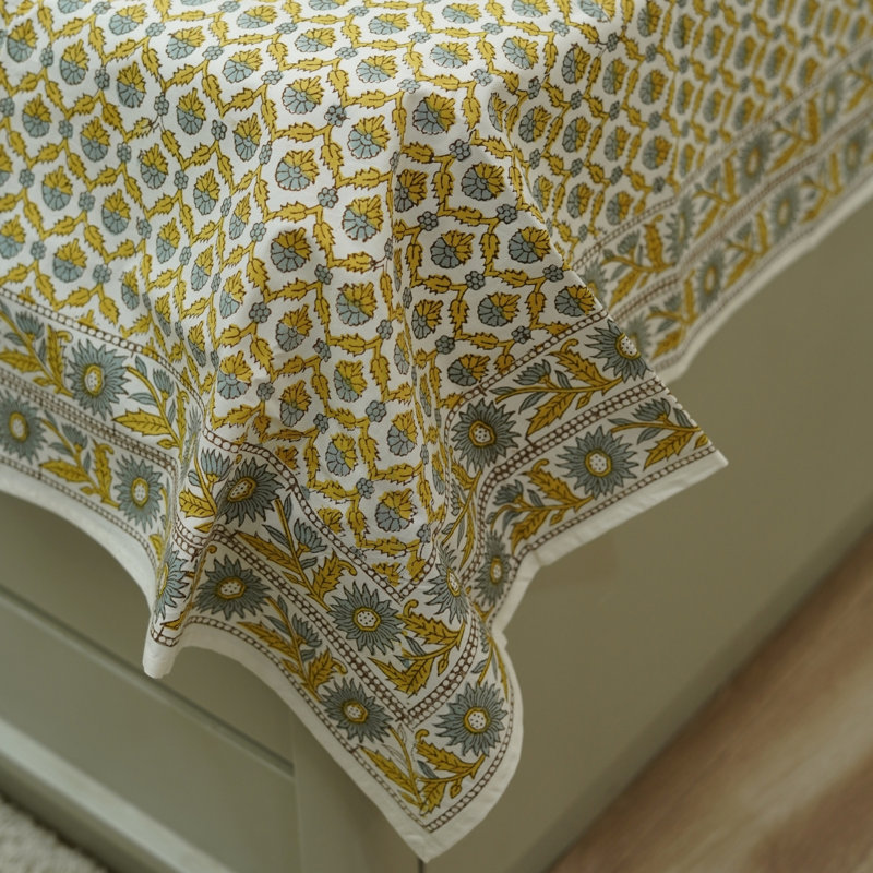 Fabdivine Pure Cotton Bedsheet Set – Handmade Bedsheet with Matching Pillow Covers – Premium Bedding, Shehnaaz,