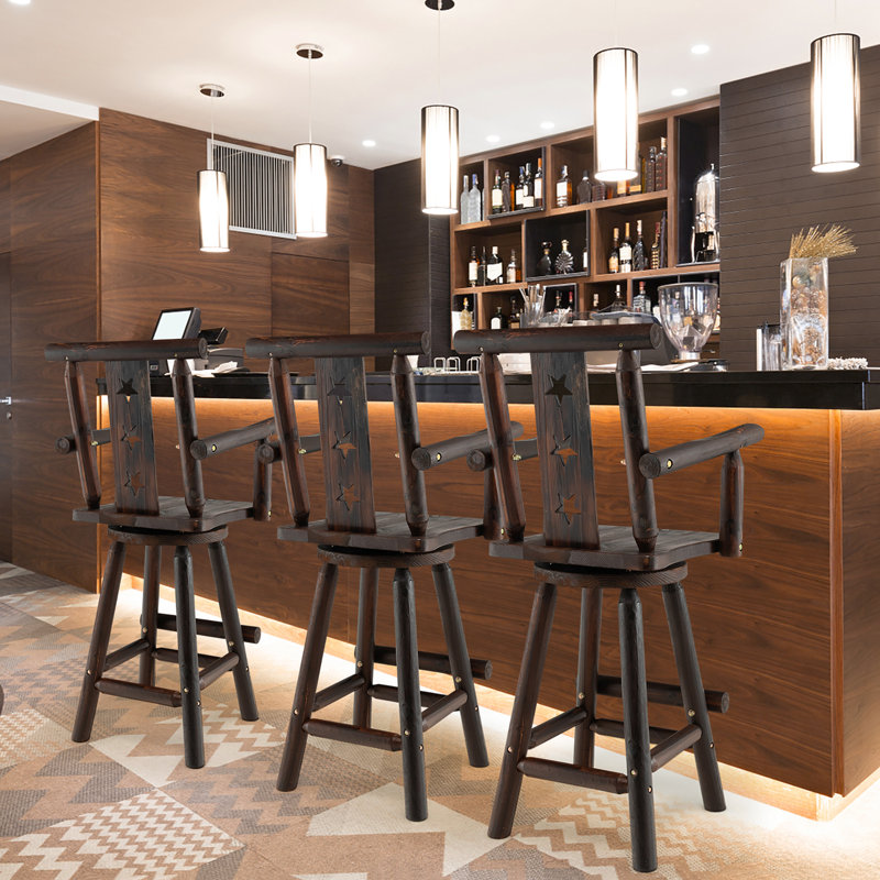 Swivel Solid Wood Counter Stool
