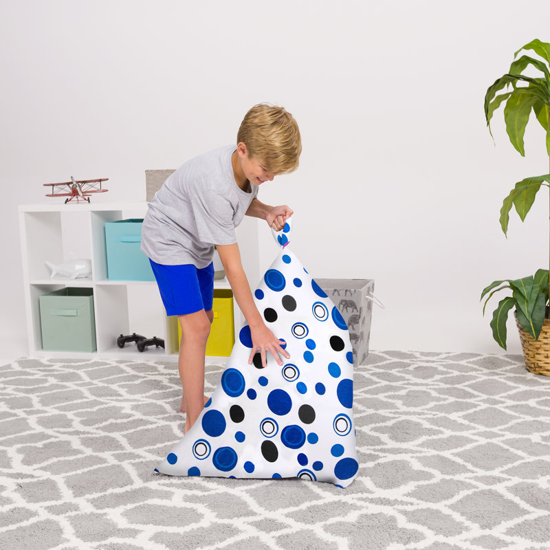 Classic Bean Bag, 100L - Medium, Canvas Bubbles Blue and White