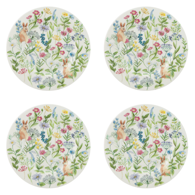  Forest Bunny 7.5" Bone China Appetizer Plate