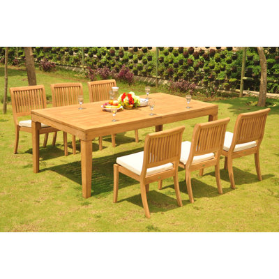 Ensemble repas 7 pièces teck Matamoros