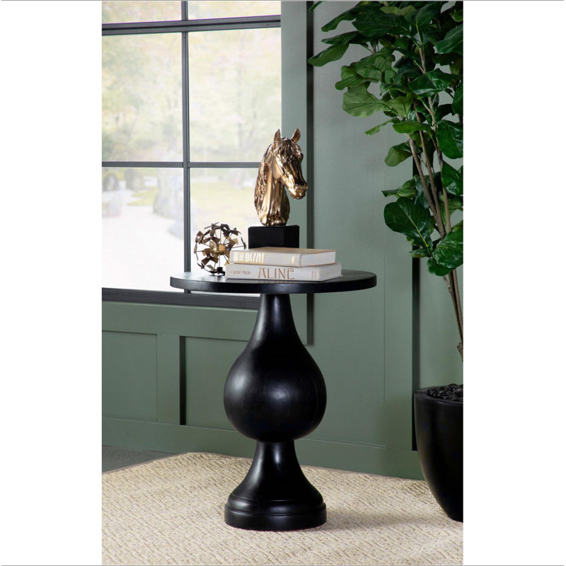 Table d'appoint piédestal noir, Noir
