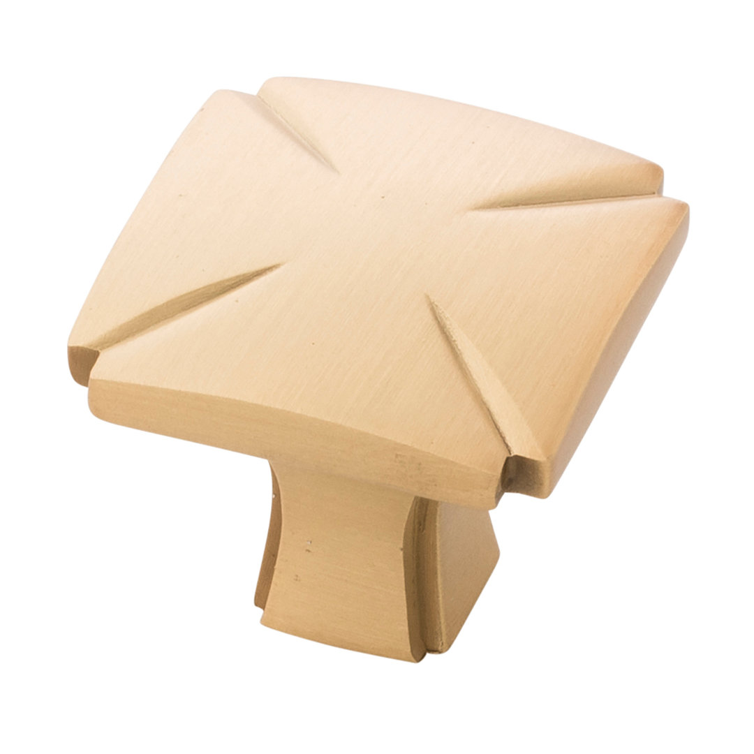 Bridges Collection Square Knob - 1-3/16" x 1-3/16 " Cabinet Knob - Transitional, Deco Hardware for Drawers & Cabinets Hickory Hardware