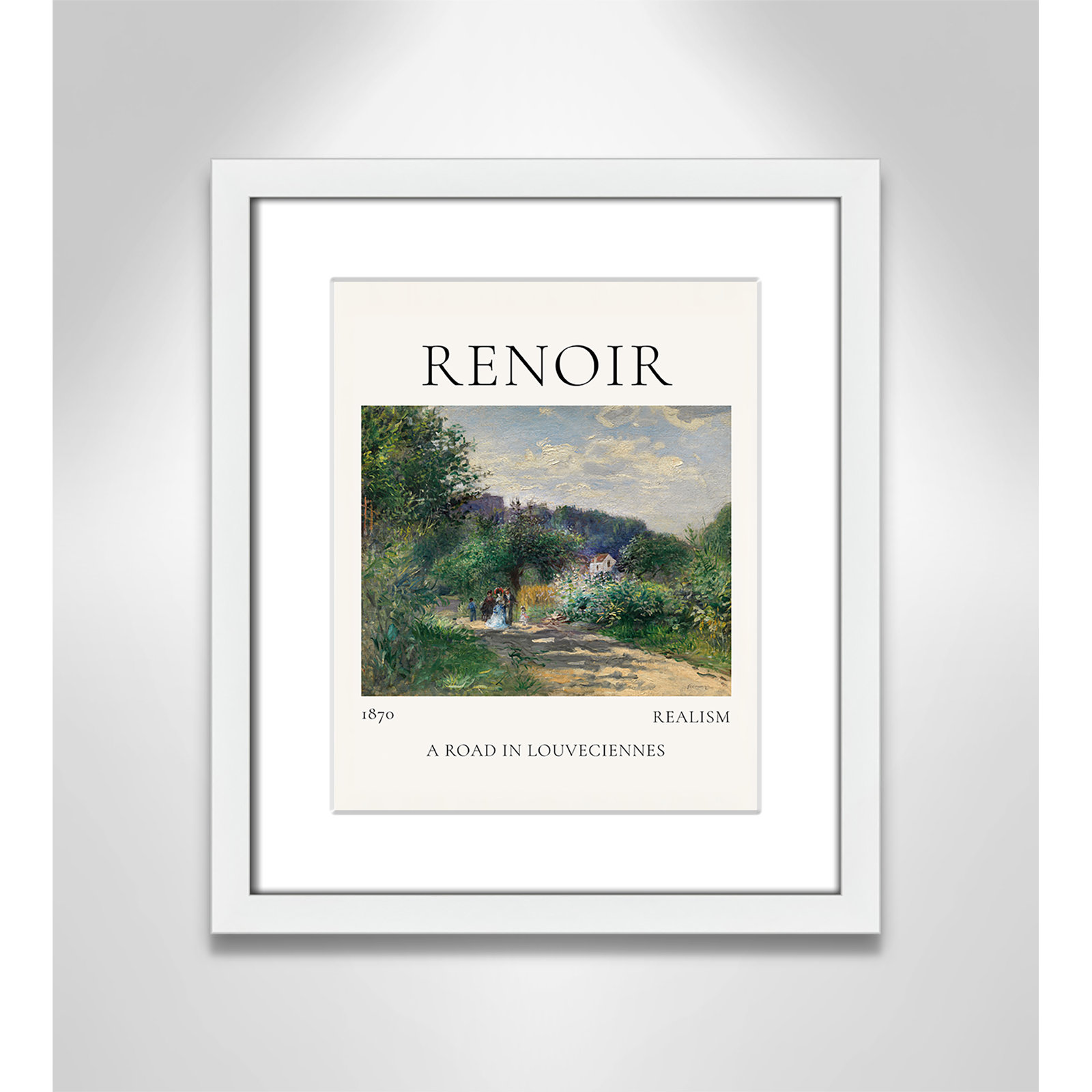 Rocchetto "A Road in Louveciennes" Print, White Single Picture Frame, Yes, 15" H x 13" W x 1.25" D