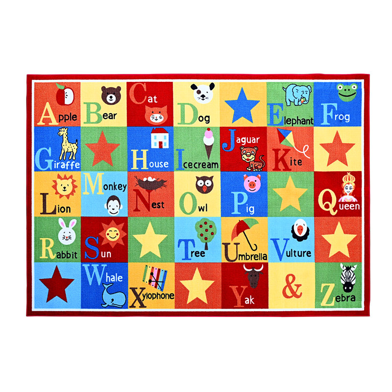 Tapis pour enfants Furnish my Place Mcclanahan 745 ABC | Alphabet éducatif | Tapis animaux animaux | Design contemporain | Multicolore
