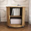 Table d'appoint Mid-Century moderne cylindrique avec station de charge intégrée et rangement à 2 niveaux-115703070