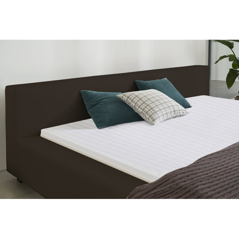 Upholstered Platform Bed, California King, Dark Brown