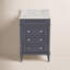 Ensemble de meuble-lavabo simple 24 po avec comptoir en marbre Carrara gris Francfort-762033612-745017087