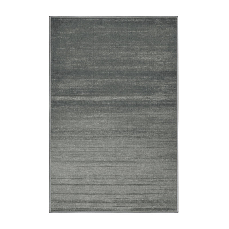 Machine Washable Solid Grey Area Rug, Rectangle 7' x 10'