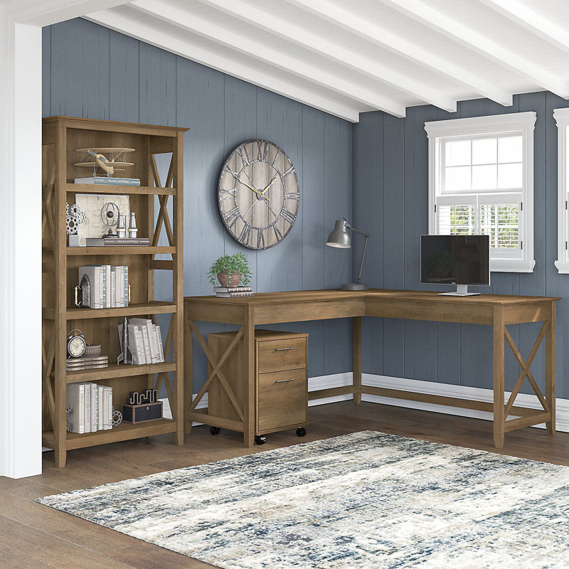 Huckins 3 Piece Credenza Desk Office Set, Reclaimed Pine
