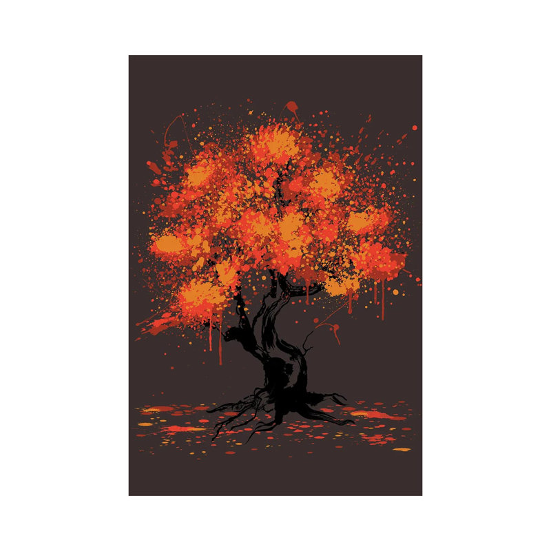 Autumn Tree Painting by Antonio Camarena - Wrapped Canvas Painting, 20.32 cm H x 30.48 cm W