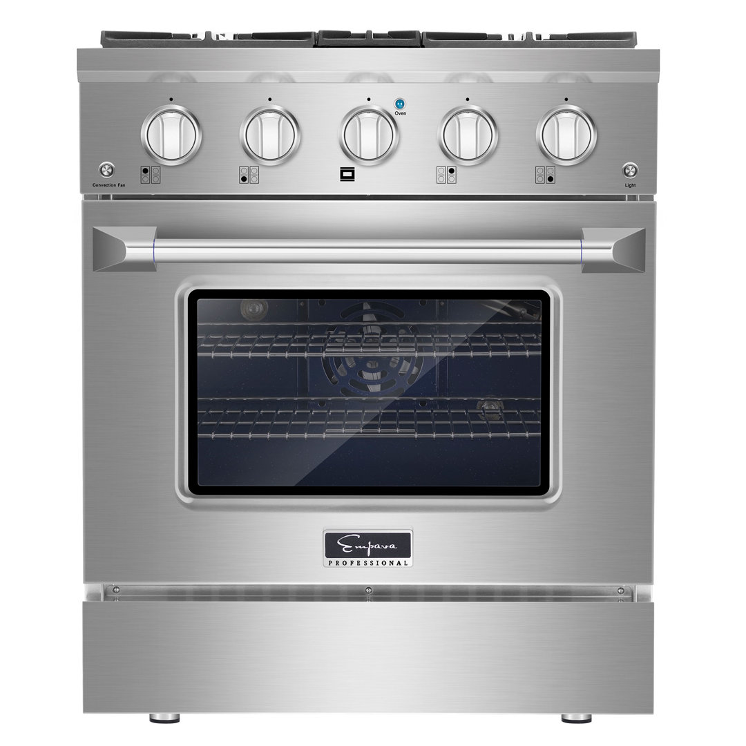 Empava 30" 4.2 Cubic Feet Smart Retro Natural Gas Slide-In Range with 4 Burners Empava