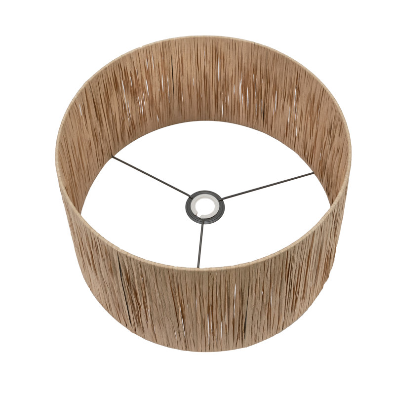 Natural Raffia Drum Lamp Shade (Uno), 26cm H x 45cm W x 45cm D