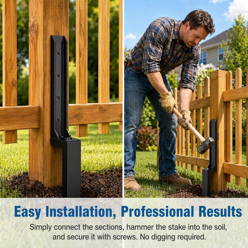2pcs Fence Post Repair Kit Fence Post Stakes