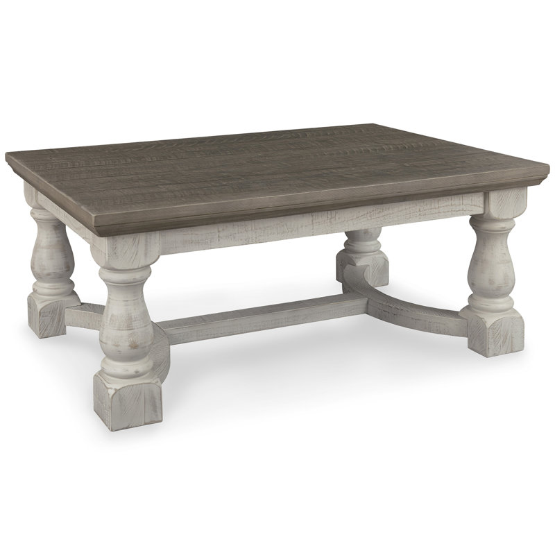 Gray and White Rustic Wood Coffee Table