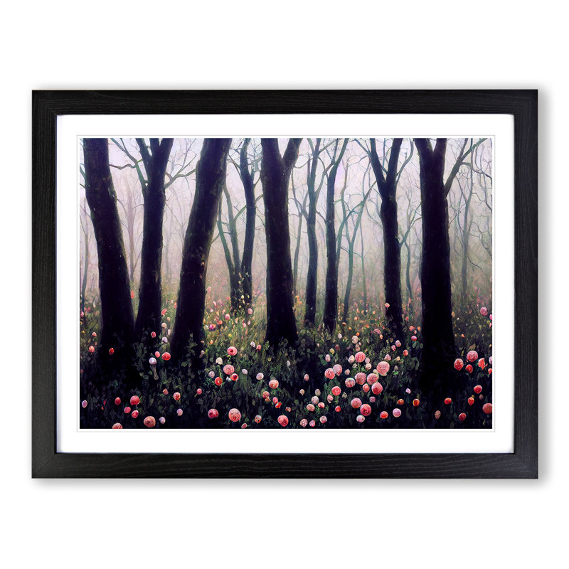 Iconic Spring Forest - Single Picture Frame Print, Black, 46cm H x 64cm W x 2cm D