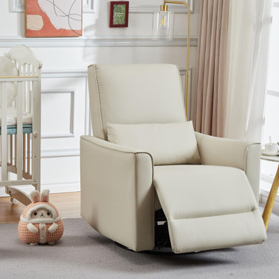 Fauteuil inclinable et pivotant à 360 °, fauteuil berçant et oscillant rembourré en similicuir
