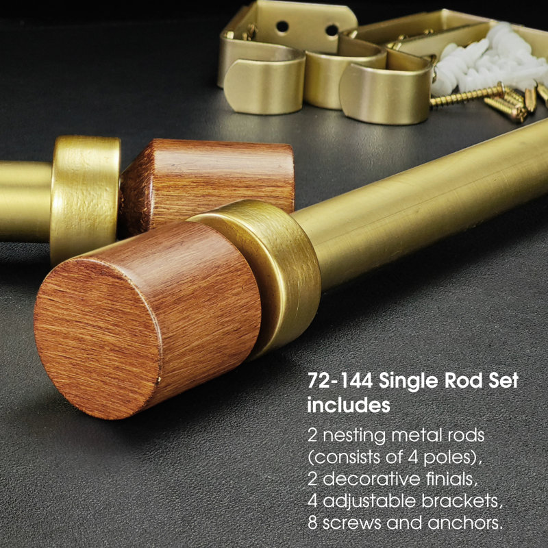 Ensemble de tringle à rideaux simple réglable, 36" - 72"