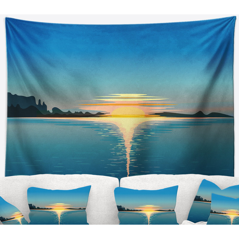 Tapisserie de soleil pour évier seascape sea, H 32 po x l 39 po