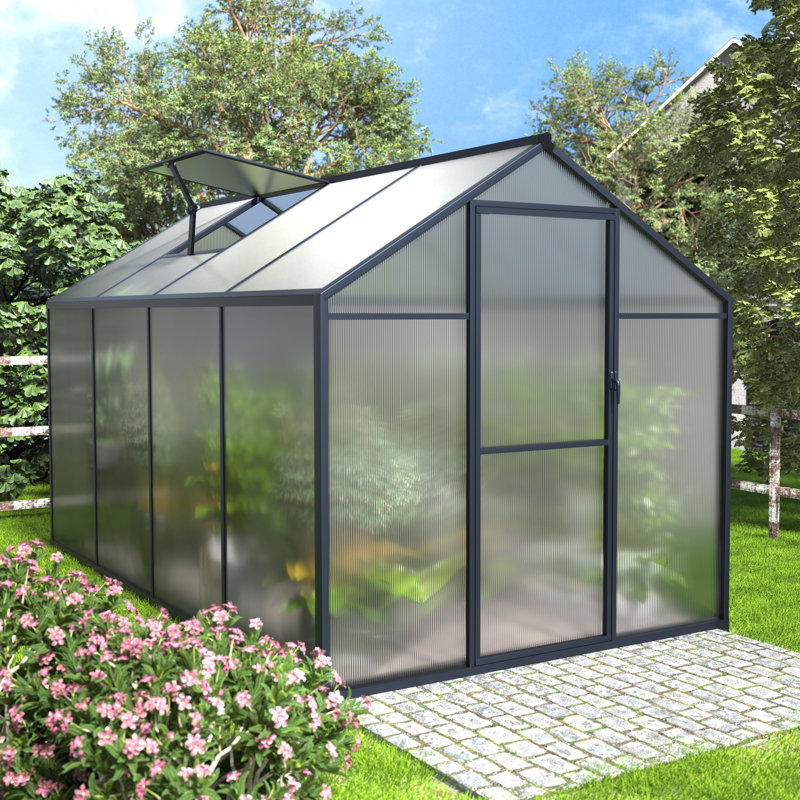 Greenhouse Multiple Sizes, Gray, 6' W X 8' D