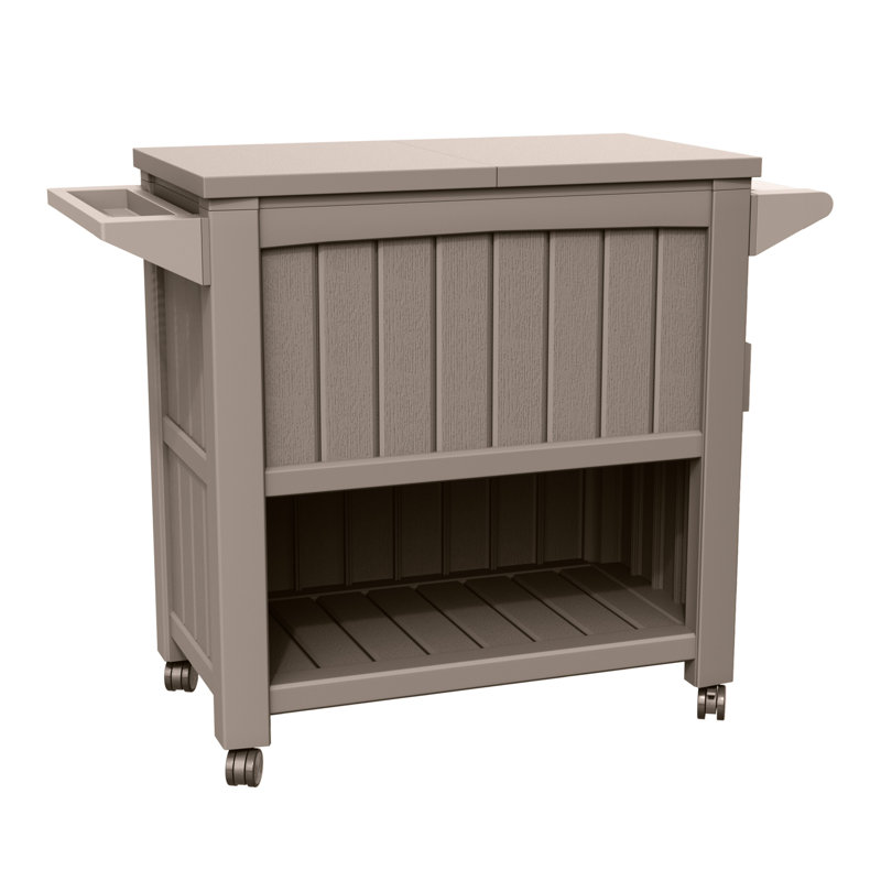 85 Quart Large Capacity Patio Rolling Cooler With Wheels, Brown