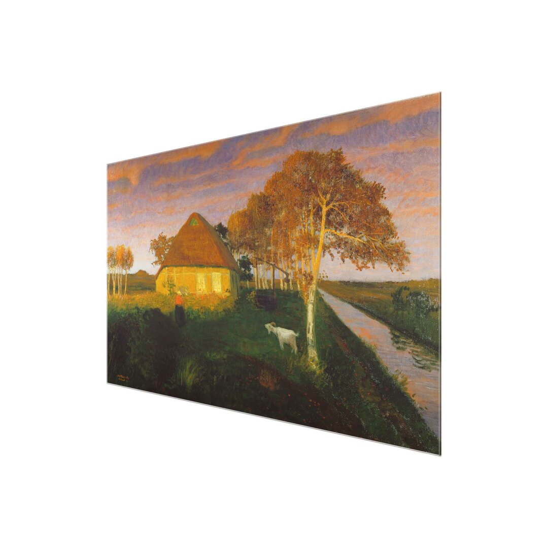 Glasbild Moorkate im Abendsonnenschein von Otto Modersohn