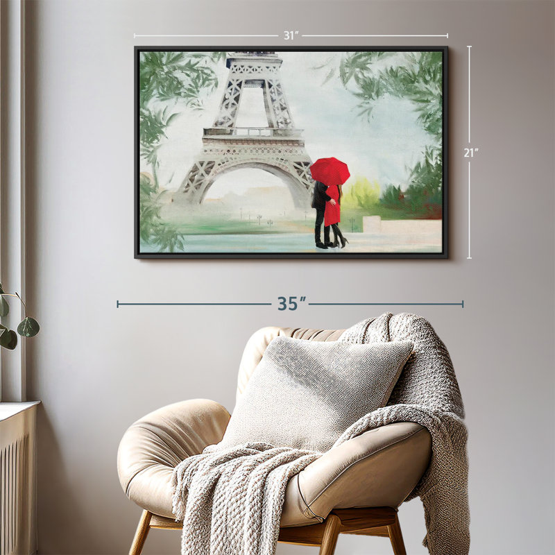 Impression sur toile «Tropical Paris Romance», H 21 po x l 31 po