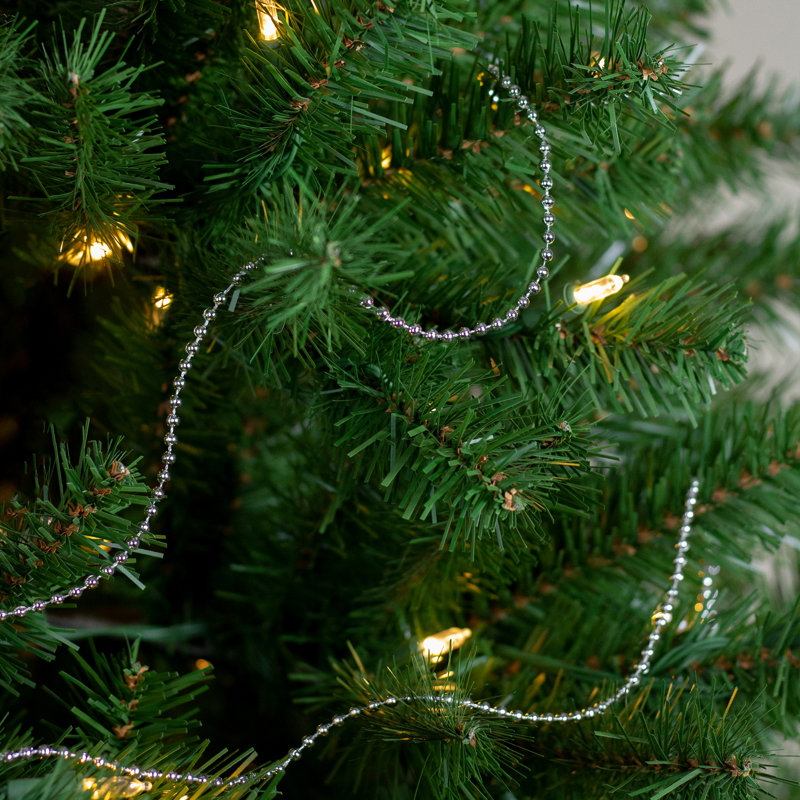Guirlande 66 'de Noël avec perles artificielles, Argent, L 15 pi