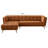 Addison Left Sectional Cognac Leather Sofa