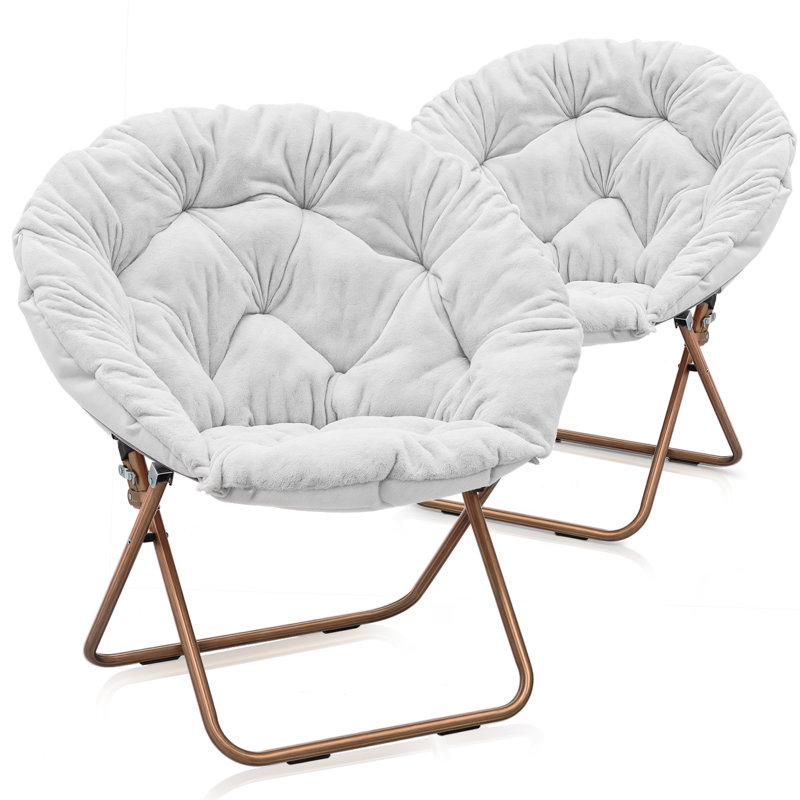 Chaises de salle à manger rembourrées Masciarelli, Fourrure synthétique blanche, Noir