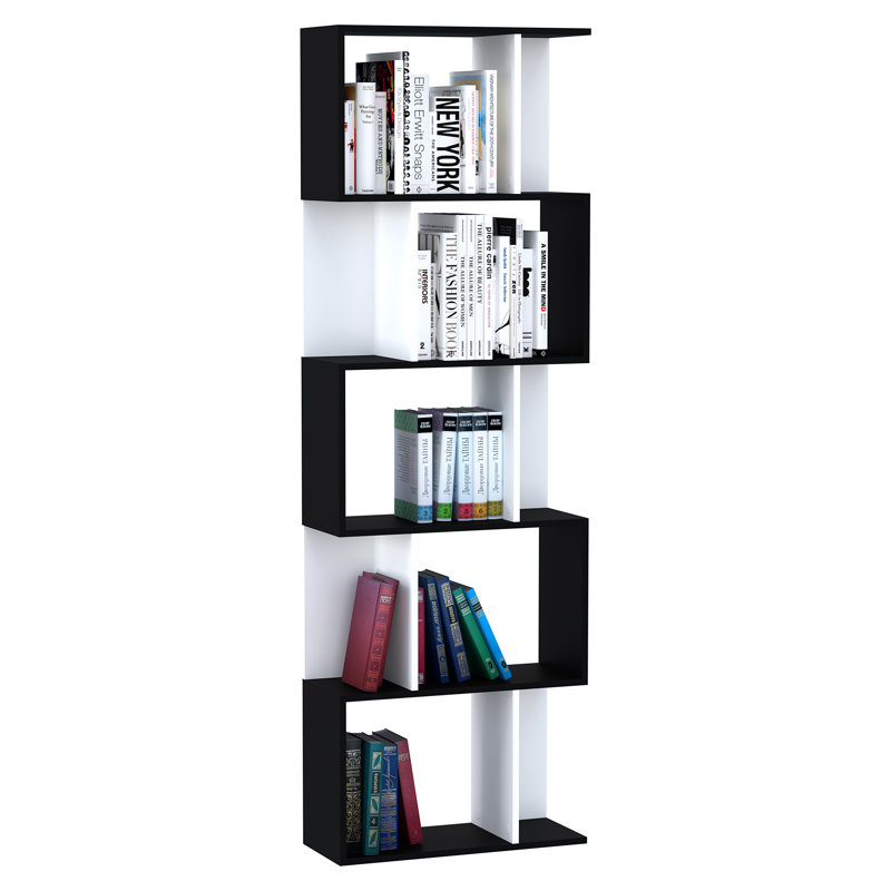 184.5cm H x 60cm W Standard Bookcase, Black/White