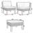 23.6" Wide Eucalyptus Square Patio Sectional Set with Cushions
