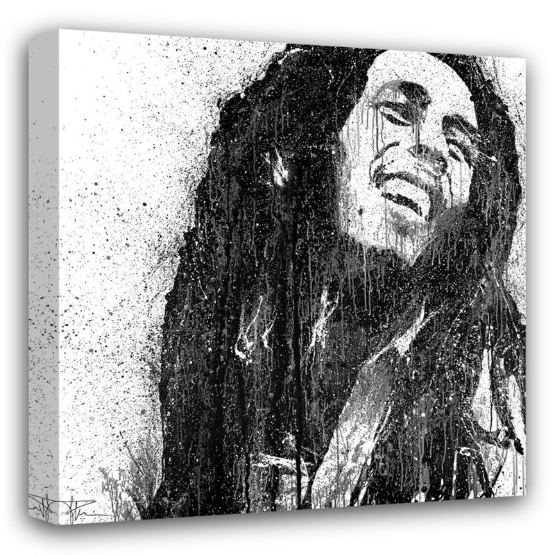 «Bob Marley» par Pratikacha Muir - reproduction sur toile tendue, H 18 po x l 15 po x P 1,5 po