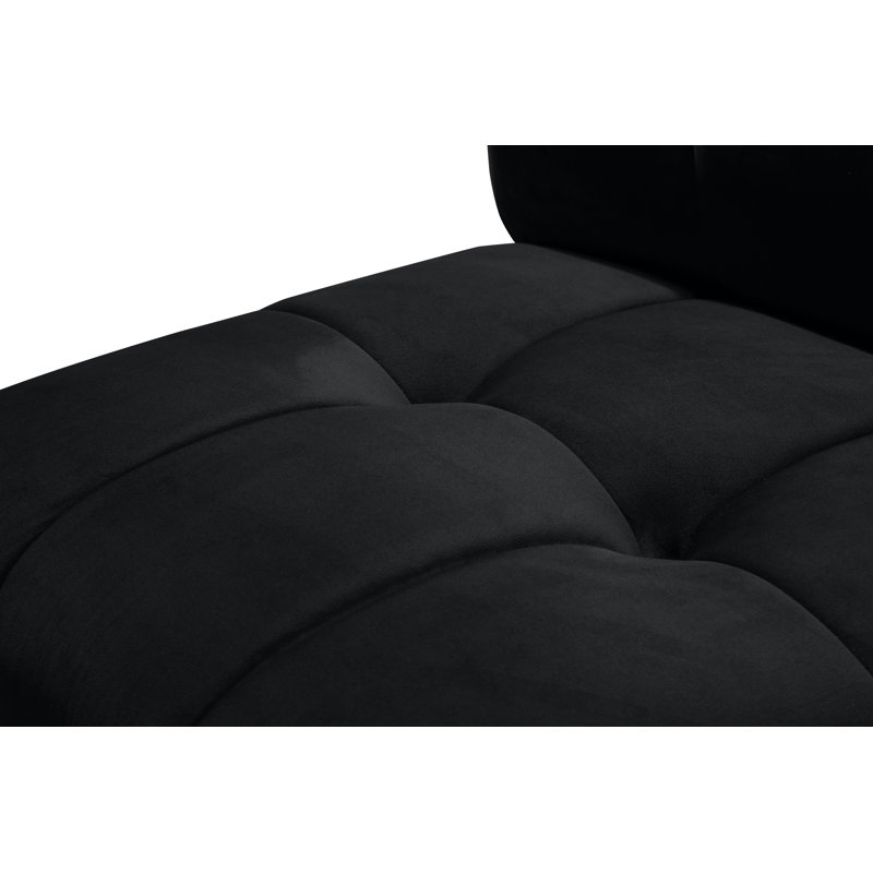 Jedson Velvet Sectional Symmetrical, Black Velvet