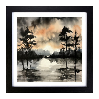 Sunrise Ink Wash No.8 - Framed Print
