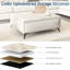 Table basse de rangement carrée à dessus relevable de 35 pouces - Revêtement beige avec capacité généreuse rembourrée pour le salon