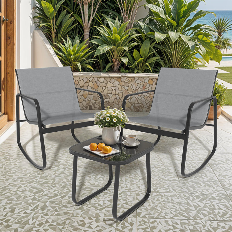 Kyriakoula 2 - Person Patio Conversation Set, Gray