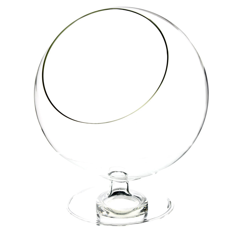 Handmade Glass Table Vase, 7.5" H x 6" W x 6" D