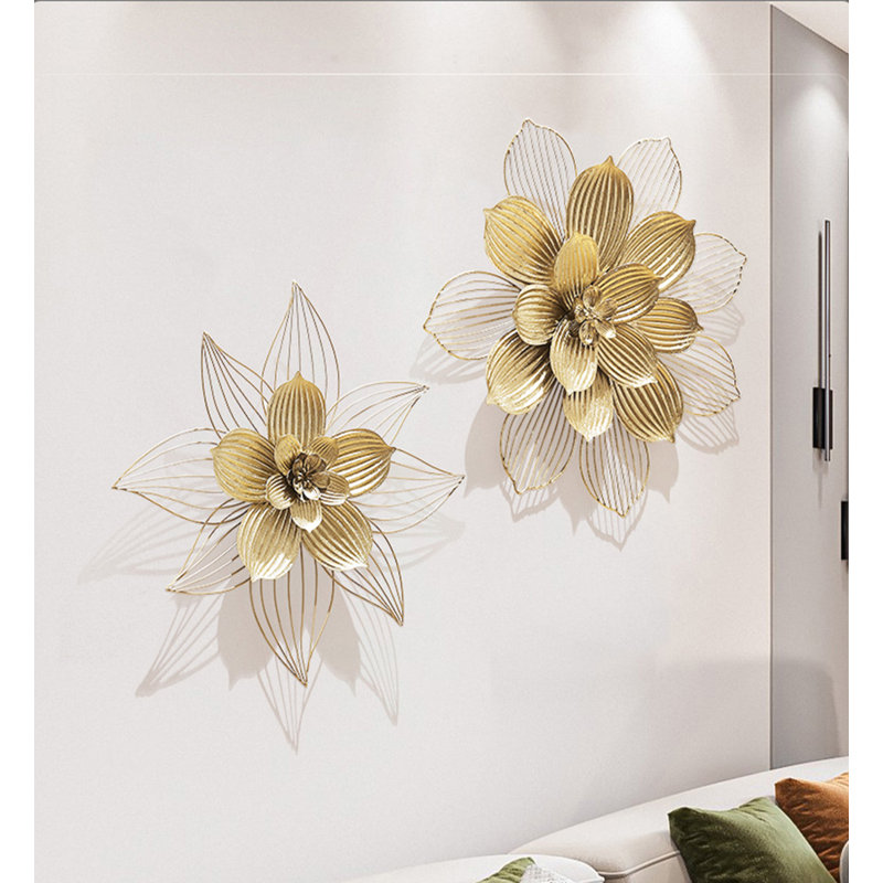 Décoration murale en forme de fleur tridimensionnelle de luxe simplifiée