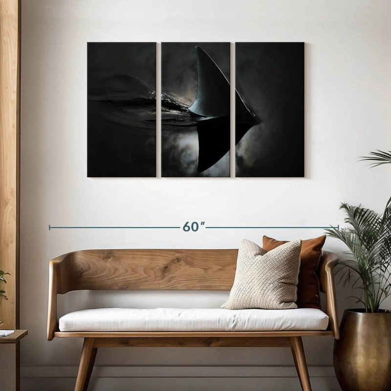 Brampt Shark In Dark Waters, 28" H x 45" W