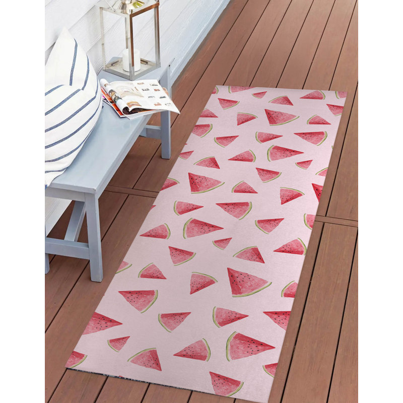 Summer Melon Outdoor Rug, Runner 2'6" x 8'