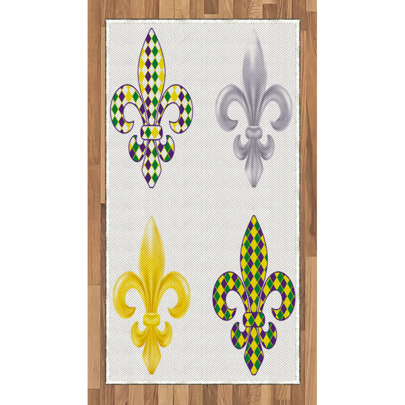Mardi Gras High Density Long Fiber Poly Threads Decorative Area Rug Carpet, Rectangle 2'7" x 5'