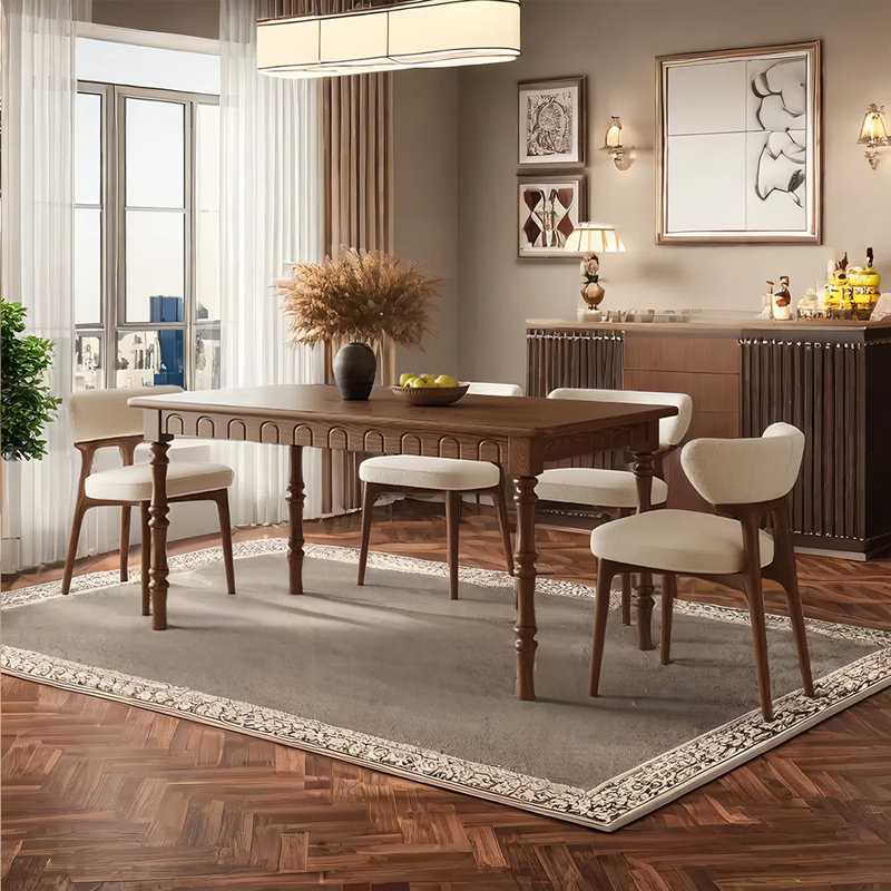 Ensemble de table et chaises de salle à manger Vintage, 29.52" H x 35.43" W x 70.86" L