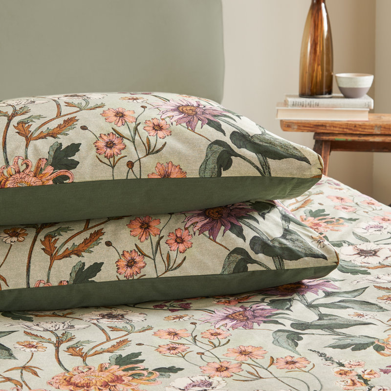 Cotton Blend Floral Duvet Cover Set with Pillowcases Included, Single Duvet Cover + 1 Standard Pillowcase