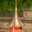 31 "Long Birdhouse suspendu en métal et porcelaine orange" Amsterdam "