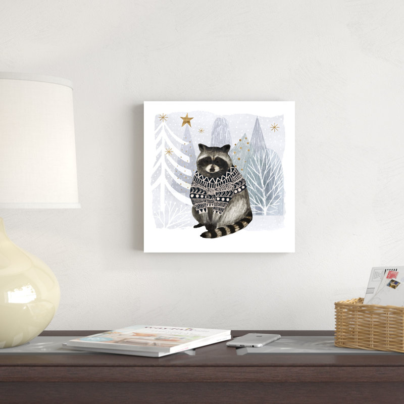 Cozy Woodland Animal IV par Victoria Borges - reproduction d'art sur toile tendue, H 12 po x l 12 po